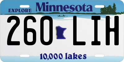 MN license plate 260LIH