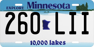 MN license plate 260LII