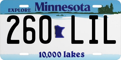 MN license plate 260LIL