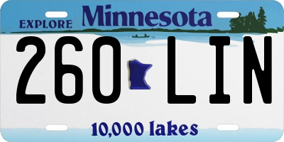MN license plate 260LIN