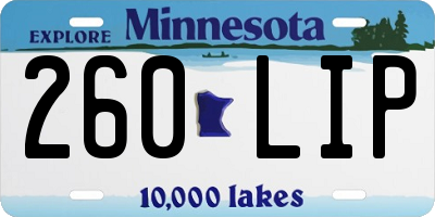 MN license plate 260LIP