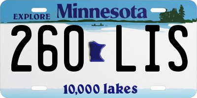 MN license plate 260LIS