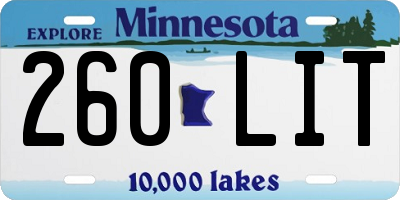 MN license plate 260LIT