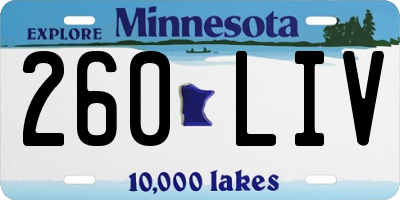 MN license plate 260LIV
