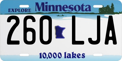 MN license plate 260LJA
