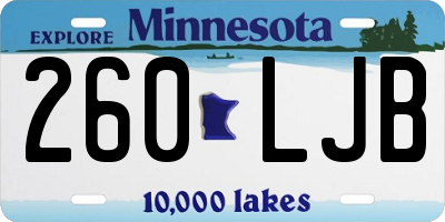 MN license plate 260LJB