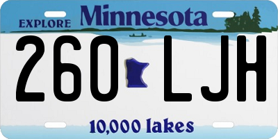 MN license plate 260LJH