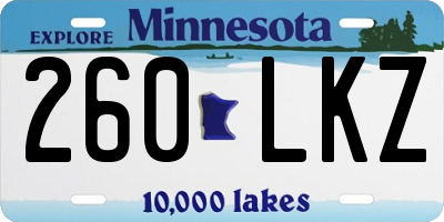 MN license plate 260LKZ