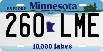 MN license plate 260LME