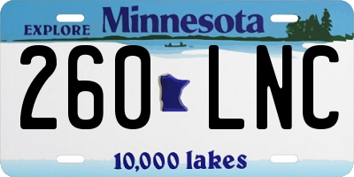 MN license plate 260LNC