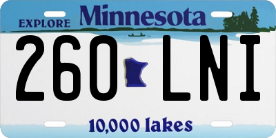 MN license plate 260LNI