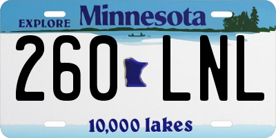 MN license plate 260LNL
