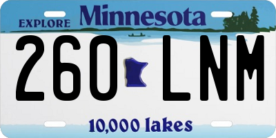 MN license plate 260LNM