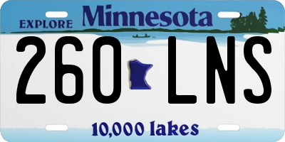 MN license plate 260LNS