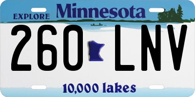 MN license plate 260LNV