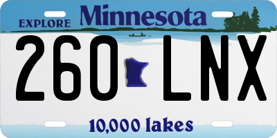 MN license plate 260LNX