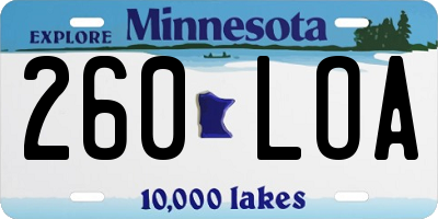 MN license plate 260LOA