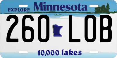 MN license plate 260LOB