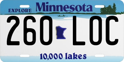 MN license plate 260LOC