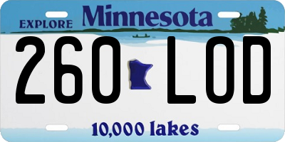 MN license plate 260LOD