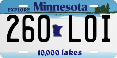 MN license plate 260LOI