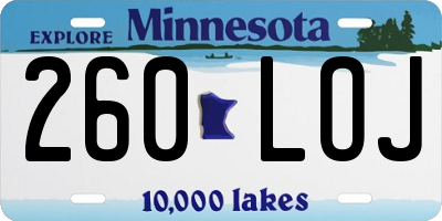 MN license plate 260LOJ