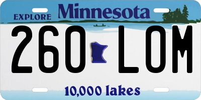 MN license plate 260LOM