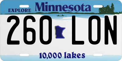 MN license plate 260LON