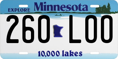MN license plate 260LOO