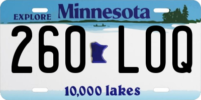 MN license plate 260LOQ