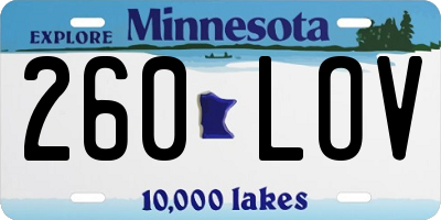 MN license plate 260LOV