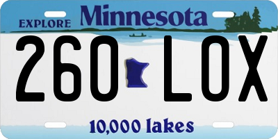 MN license plate 260LOX