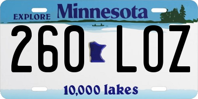 MN license plate 260LOZ