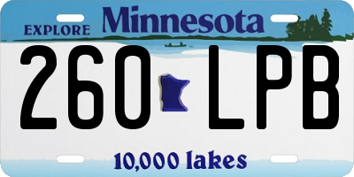 MN license plate 260LPB