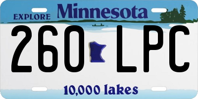 MN license plate 260LPC