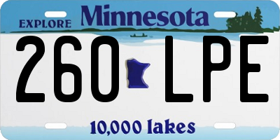 MN license plate 260LPE