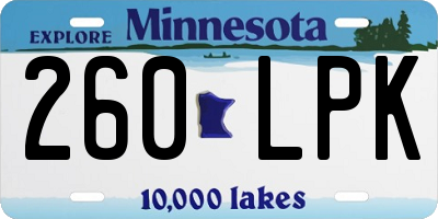 MN license plate 260LPK