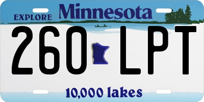 MN license plate 260LPT