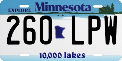 MN license plate 260LPW