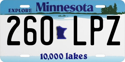 MN license plate 260LPZ