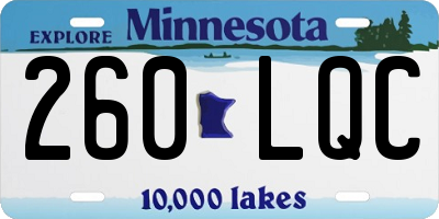 MN license plate 260LQC