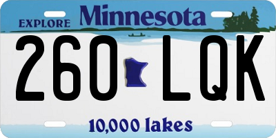 MN license plate 260LQK