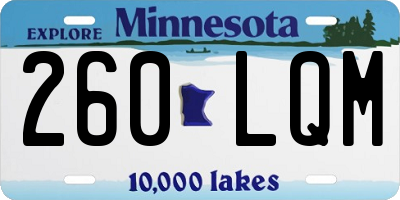 MN license plate 260LQM