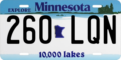MN license plate 260LQN