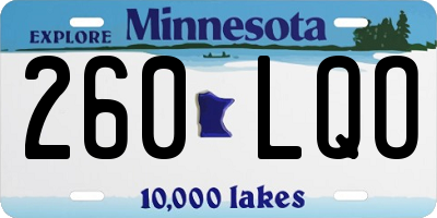 MN license plate 260LQO