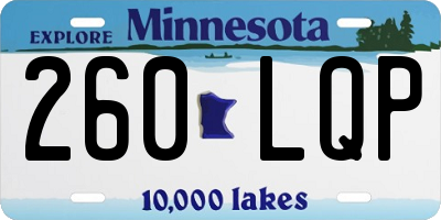 MN license plate 260LQP