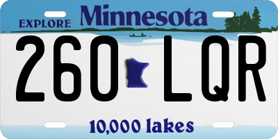 MN license plate 260LQR