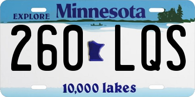 MN license plate 260LQS