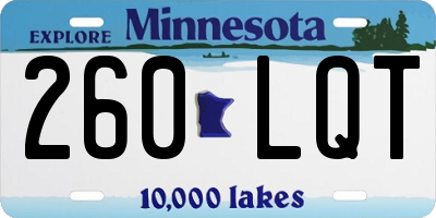 MN license plate 260LQT