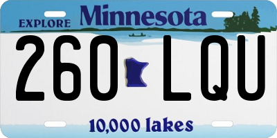 MN license plate 260LQU